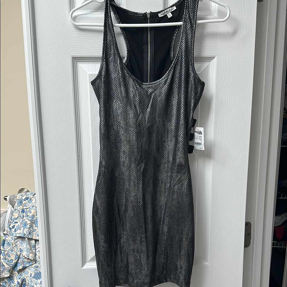Black Metallic Sleeveless Dress